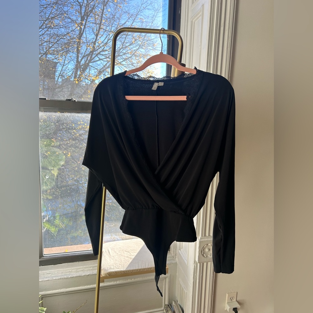 Wrap lace front bodysuit